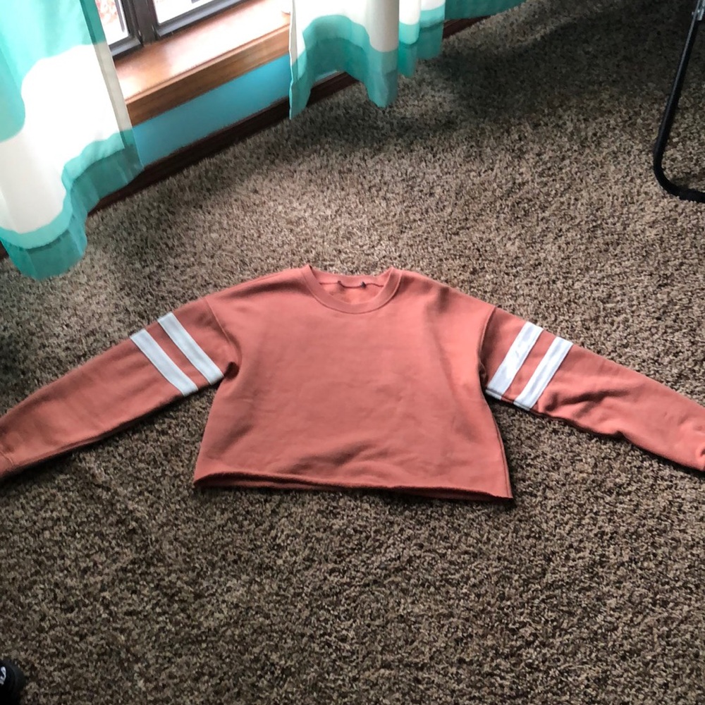 Pink and white crop sweater